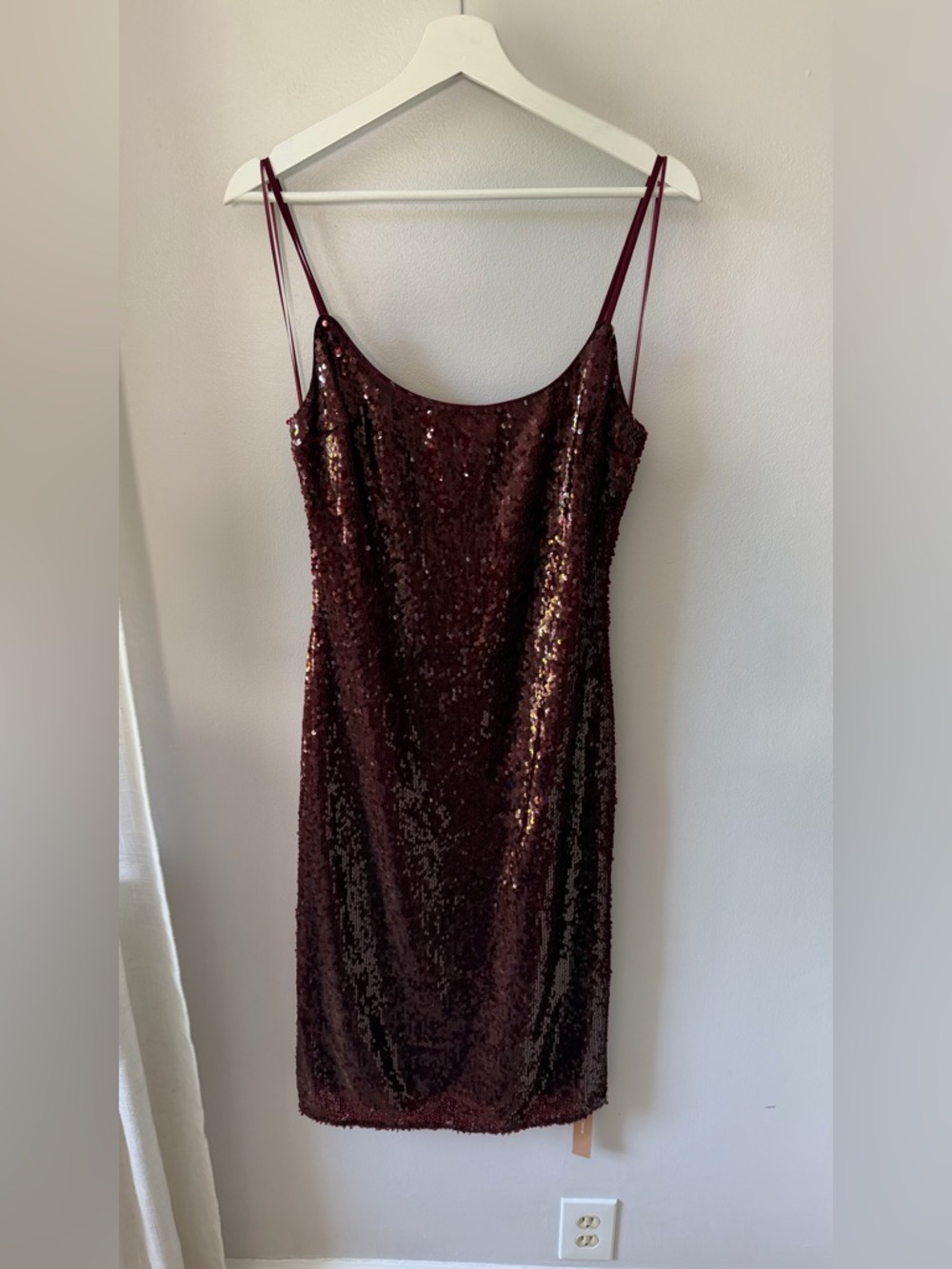 Reformation Mariska Sequin Burgundy Dress - Picture 2 of 7